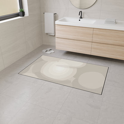 Neutral Abstract Circles Heavy Duty Floor Mat | Non-Slip Entry Rug