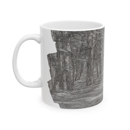 Nature-Inspired Abstract Ceramic Mug | Forest Path Design | Cozy Gift for Coffee Lovers | Home Decor | Nature Lover's Mug - TRV