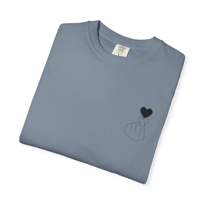 Unisex Garment-Dyed T-Shirt with Heart Design | Casual Trendy Wear for All Occasions