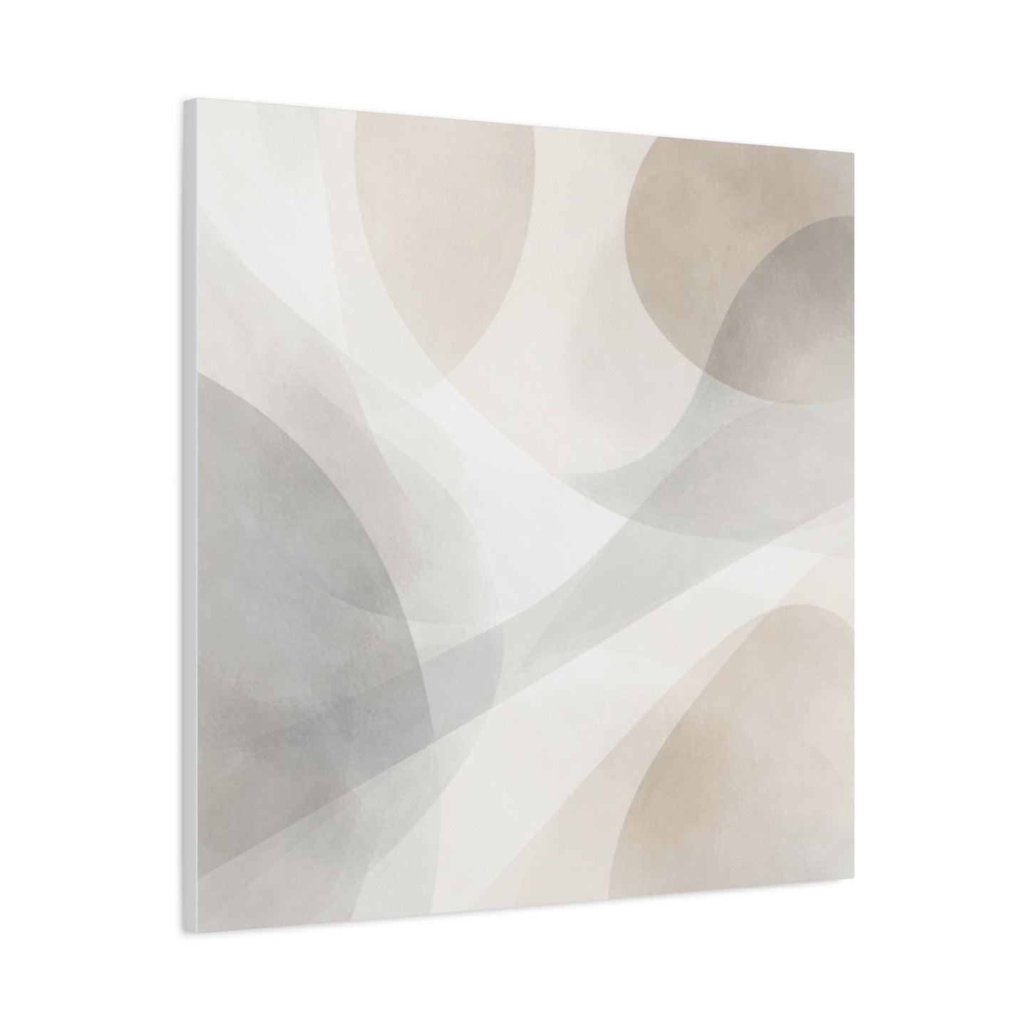 Neutral Abstract Organic Shapes Matte Canvas