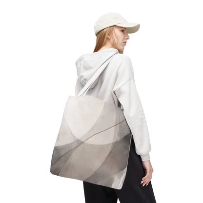 Neutral Abstract Watercolor Waves Tote Bag | All-Over Print