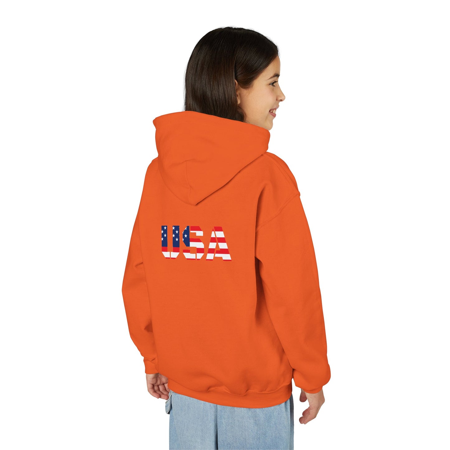 USA Flag Youth Hoodie, Youth Sweatshirt, Cool Hoodie for Kids, American Pride Apparel, Comfortable Boys and Girls Sweatshirt