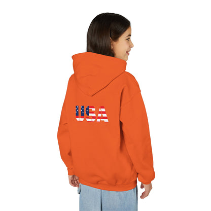 USA Flag Youth Hoodie, Youth Sweatshirt, Cool Hoodie for Kids, American Pride Apparel, Comfortable Boys and Girls Sweatshirt