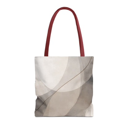 Neutral Abstract Watercolor Waves Tote Bag | All-Over Print