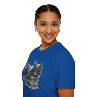 Minimalist Nature-Inspired Unisex Softstyle T-Shirt, Casual Wear, Everyday Style, Gift for Nature Lovers, Eco-Friendly Fashion