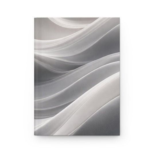 Abstract Silver Waves Hardcover Journal | Marble Wave Notebook