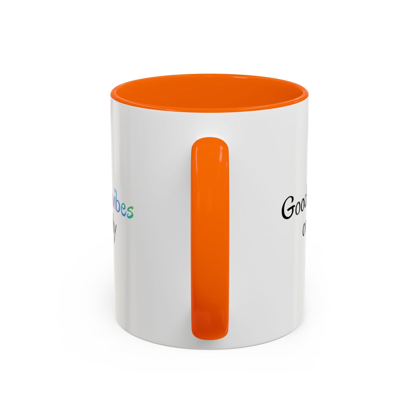 Good Vibes Only Accent Coffee Mug - Positive Energy 11 & 15oz Cup for Happiness, Inspirational Gift, Morning Motivation, Ceramic Tea Cup,