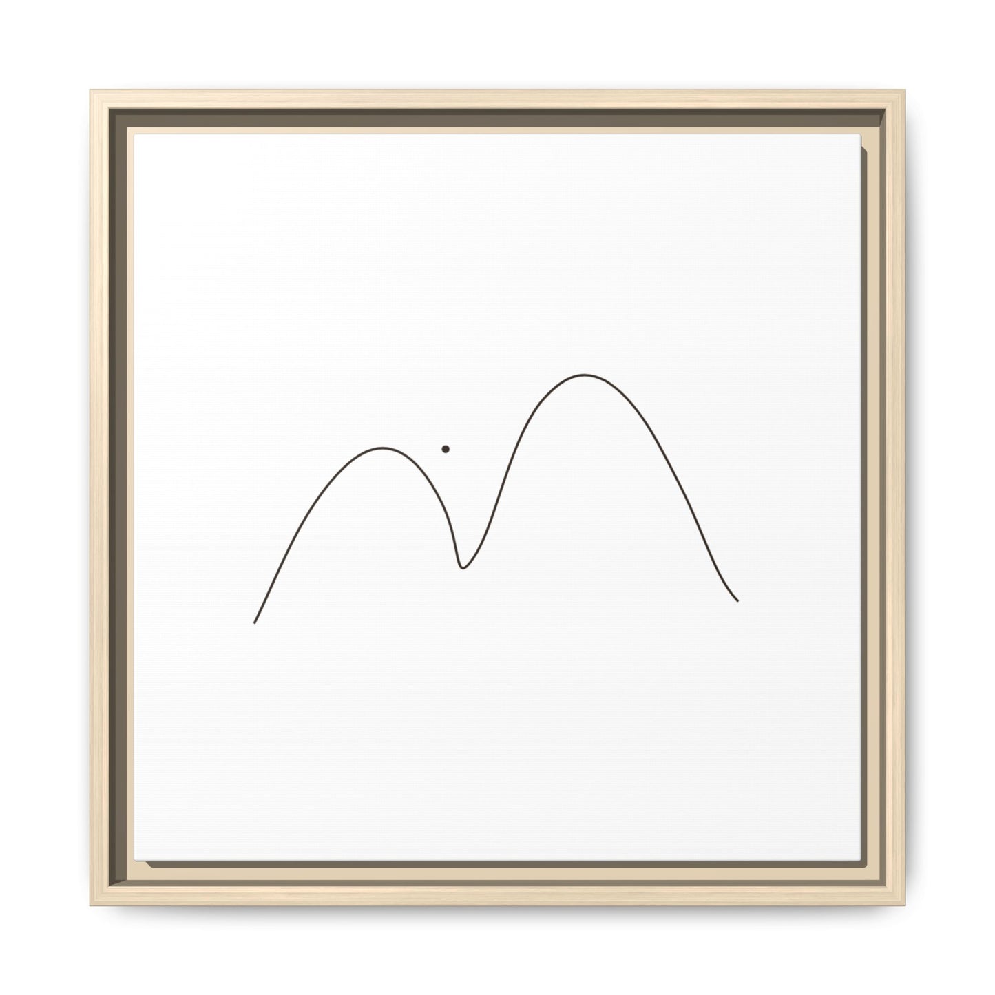 Minimal Line Mountains Matte Canvas Framed