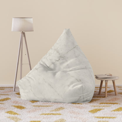 White Marble Pattern Bean Bag Chair Cover | Faux Stone Texture