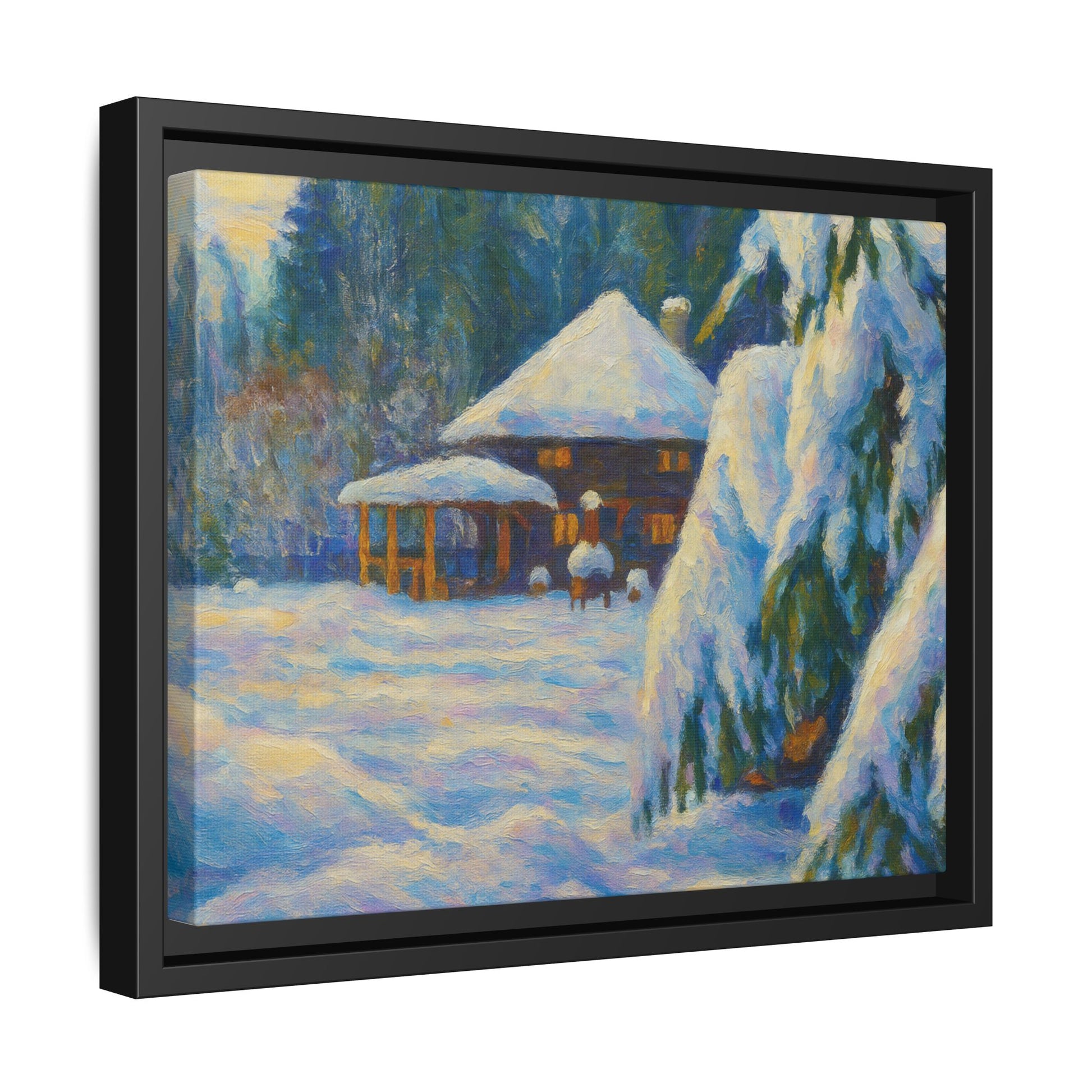 Canvas Art, Winter Scene Home Decor, Seasonal Gift for Art Lovers, Holidays Wall Art, Framed Painting, Matte Print - TRV