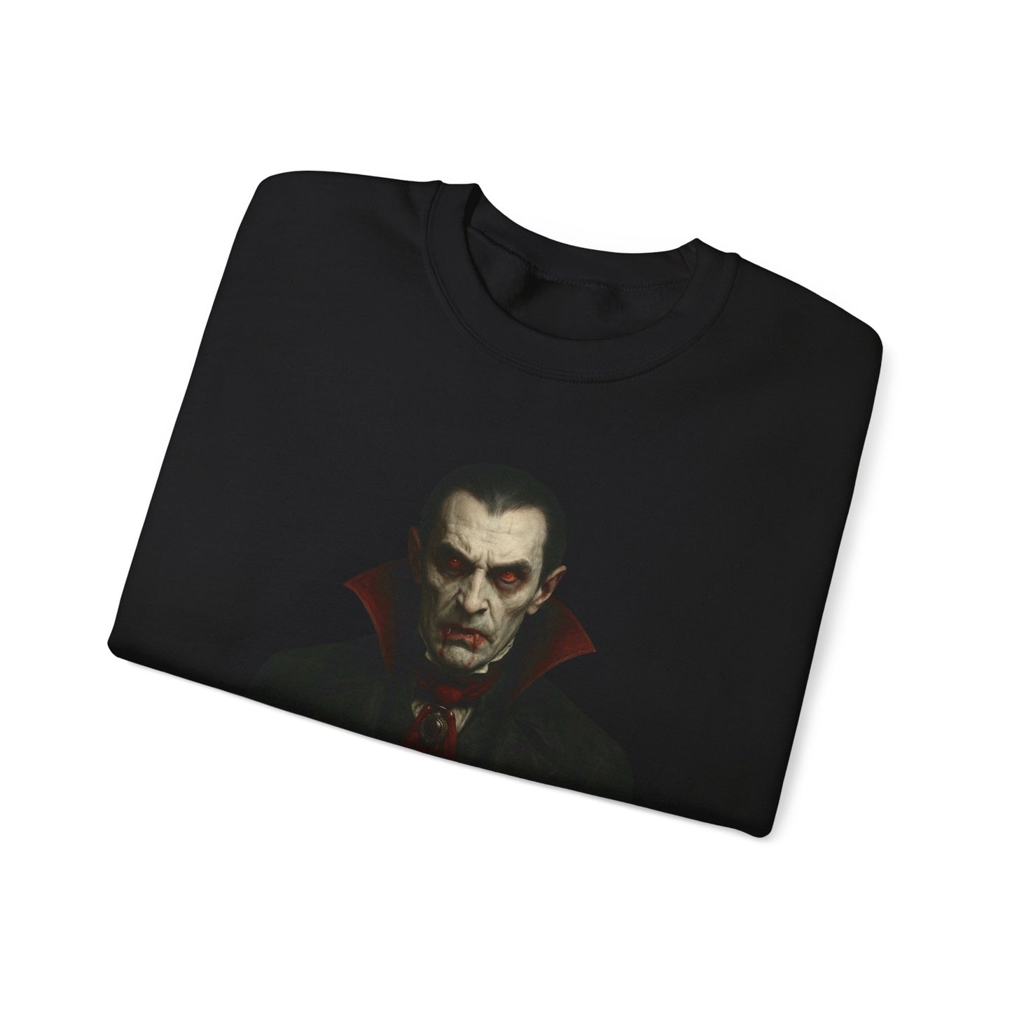 Gothic Horror Sweatshirt, Cozy Vampire Sweatshirt, Spooky Apparel, Halloween Costume Top, Unisex Halloween Sweatshirt