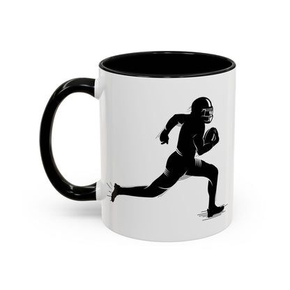 Football Player Themed Accent Coffee Mug, Sports Fan Gift, Unique Mug for Athletes, Coffee Lover, Game Day Essential - TRV