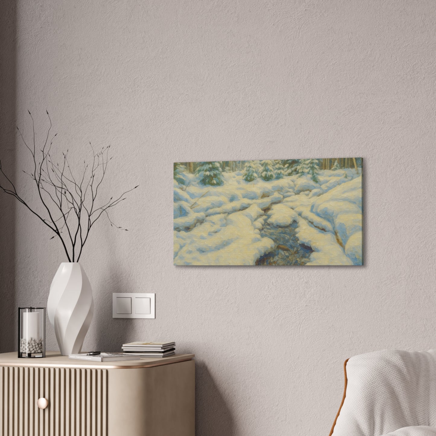 Winter Wonderland Canvas Art, Cozy Home Decor, Winter Landscape Wall Art, Nature Print, Holiday Gift Idea