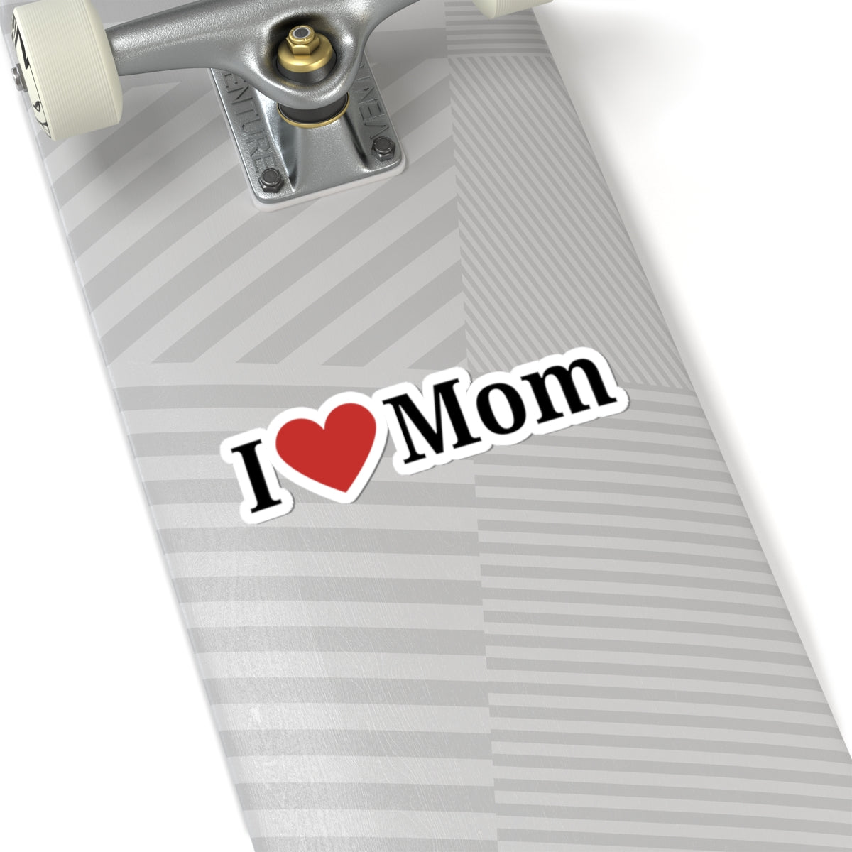 I  Mom Kiss-Cut Sticker — Retro 'I Love Mom' Laptop & Water Bottle Decal for Mother’s Day