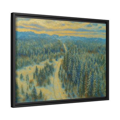 Framed Matte Canvas Art Print, Tranquil Forest Landscape, Home Decor for Nature Lovers, Wall Art for Living Room, Gift for Art Enthusiasts - TRV