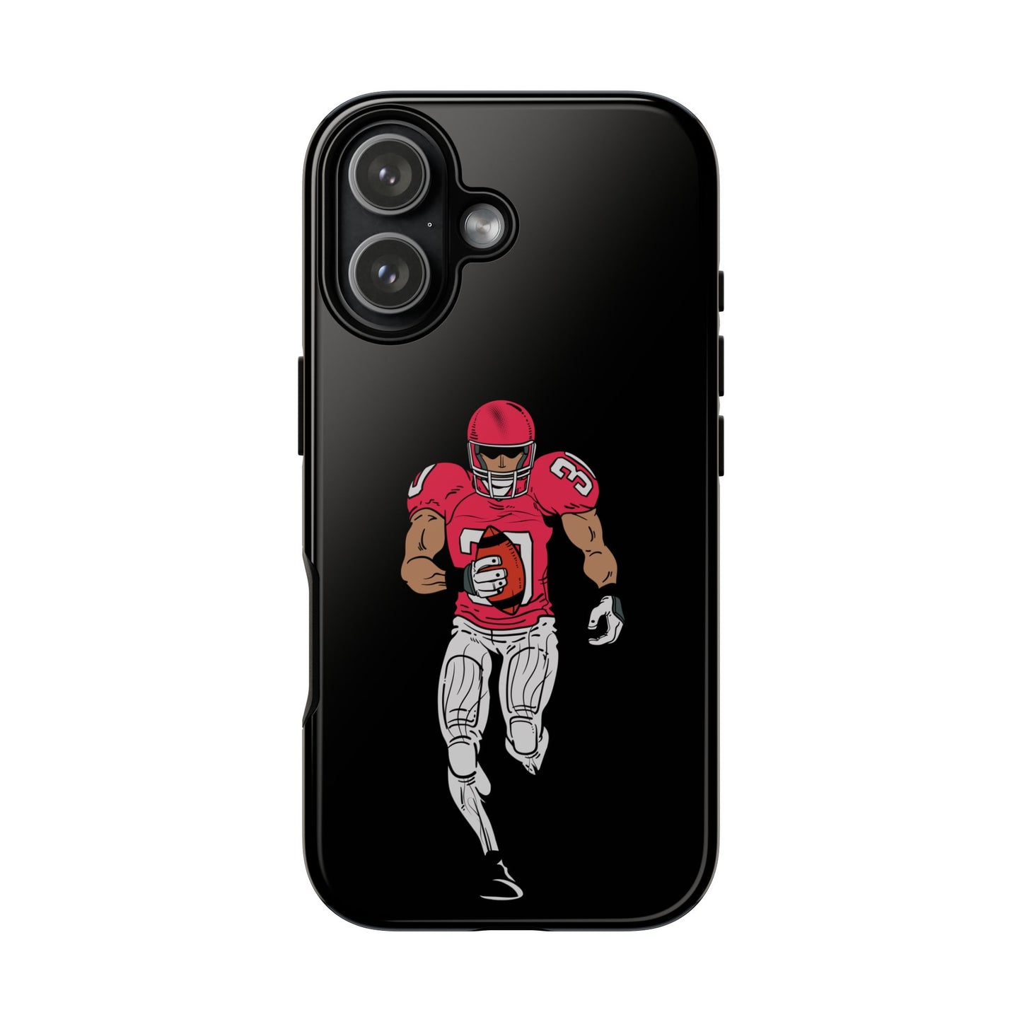 Football Player Tough Phone Case – Protective Black Sports iPhone Case