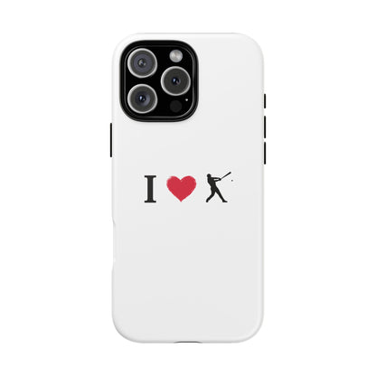 Baseball Love Phone Case, Tough Cases for Sports Lovers, i Heart Baseball Protection, Gift for Players, Cute Sports Case - TRV