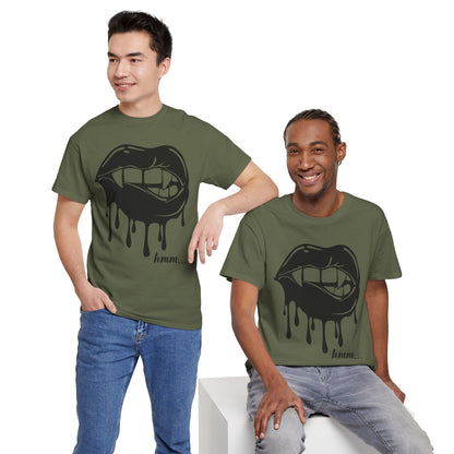 Edgy Graphic Tee - Dripping Lips Design - Unisex Heavy Cotton Tee