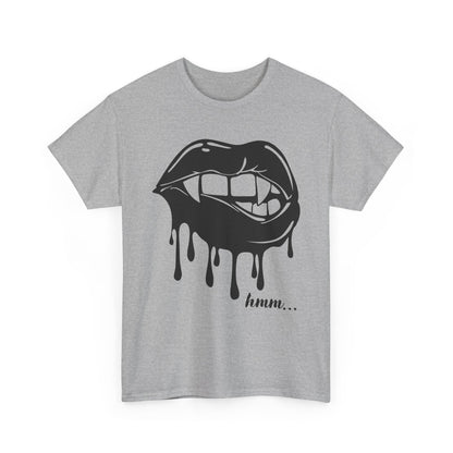 Edgy Graphic Tee - Dripping Lips Design - Unisex Heavy Cotton Tee