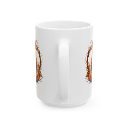 Leo Zodiac Sign Illustration Mug | Ceramic Coffee Cup