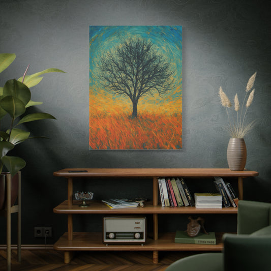 Artistic Tree Canvas Wall Art, Matte Stretched Canvas, Natural Decor for Home, Office, Gift for Nature Lovers, Bohemian Wall Decor