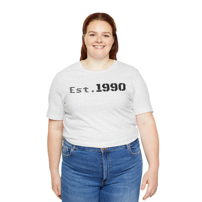 Unisex Est. 1990 Nostalgic Jersey Tee - Perfect Gift, Vintage Style, Retro Fashion, Birthday Celebration, Casual Wear - TRV
