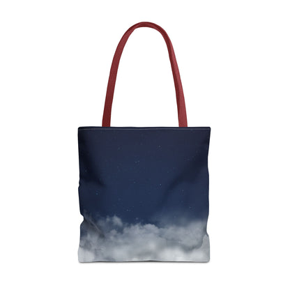 Night Sky Clouds Tote Bag | Starry Navy Ombre - TRV