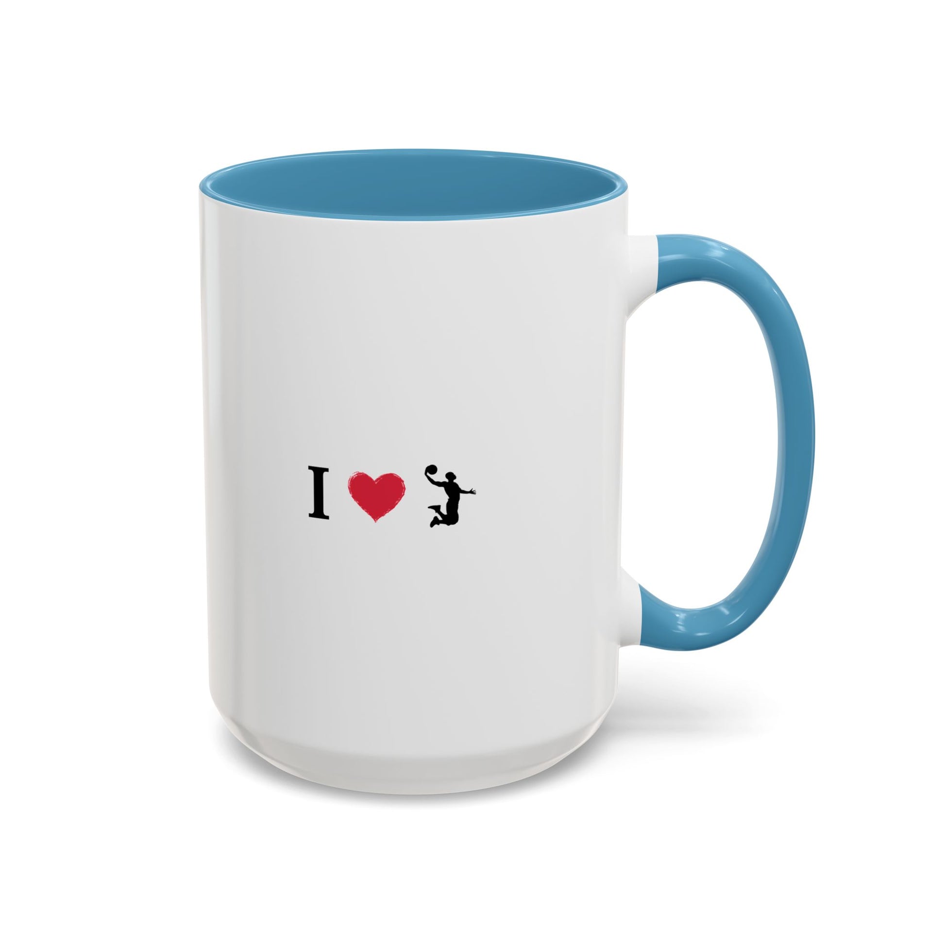 I Love Basketball Coffee Ceramic Mug, Cute Coffee Lover Gift, Personalized Mug for Fun, Black Accent Mug for Birthdays, Holidays, Office - TRV