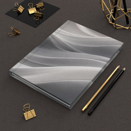 Abstract Silver Waves Hardcover Journal | Marble Wave Notebook