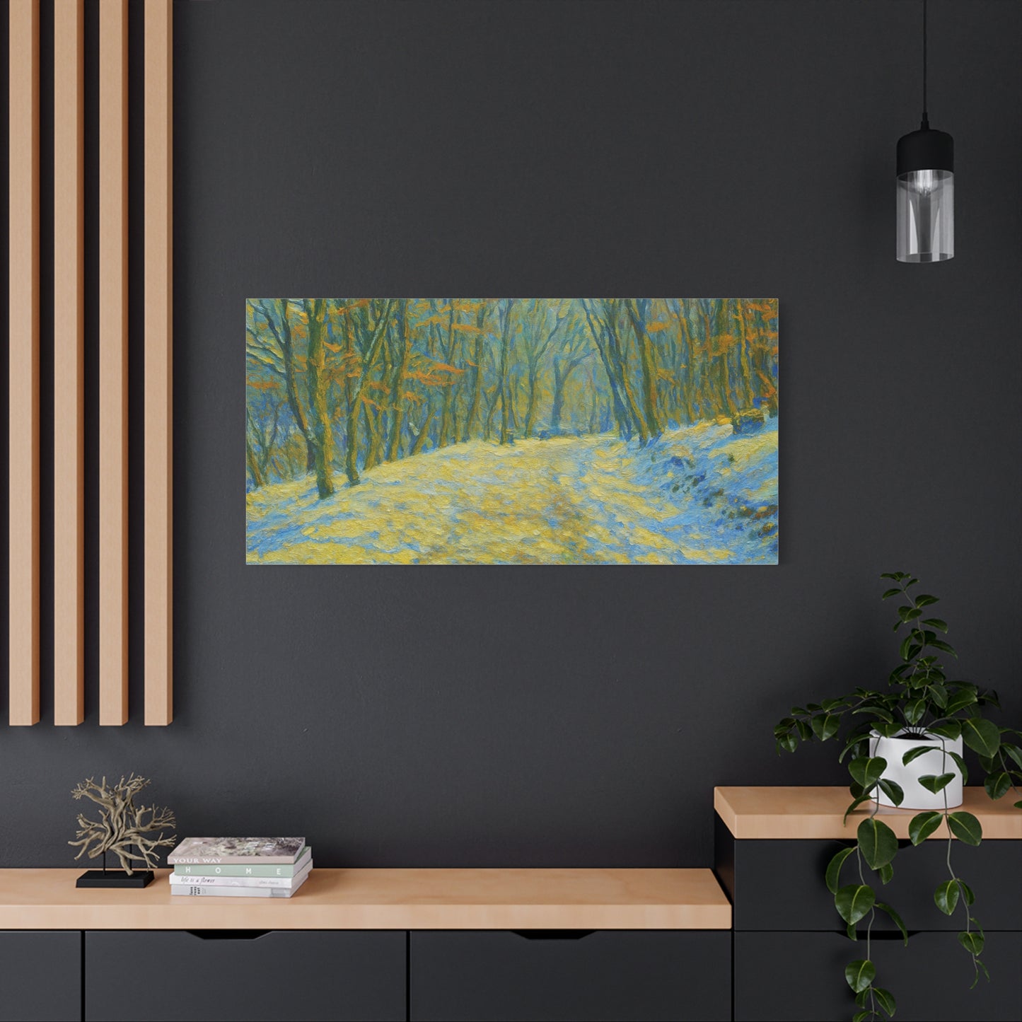 Wall Art Print, Winter Landscape Canvas Home Decor, Gift for Nature Lovers, Seasonal Artwork, Cozy Housewarming Decoration - TRV