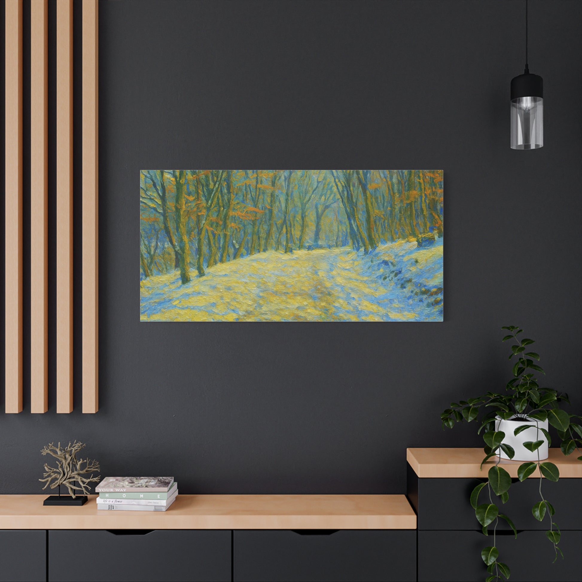 Wall Art Print, Winter Landscape Canvas Home Decor, Gift for Nature Lovers, Seasonal Artwork, Cozy Housewarming Decoration - TRV