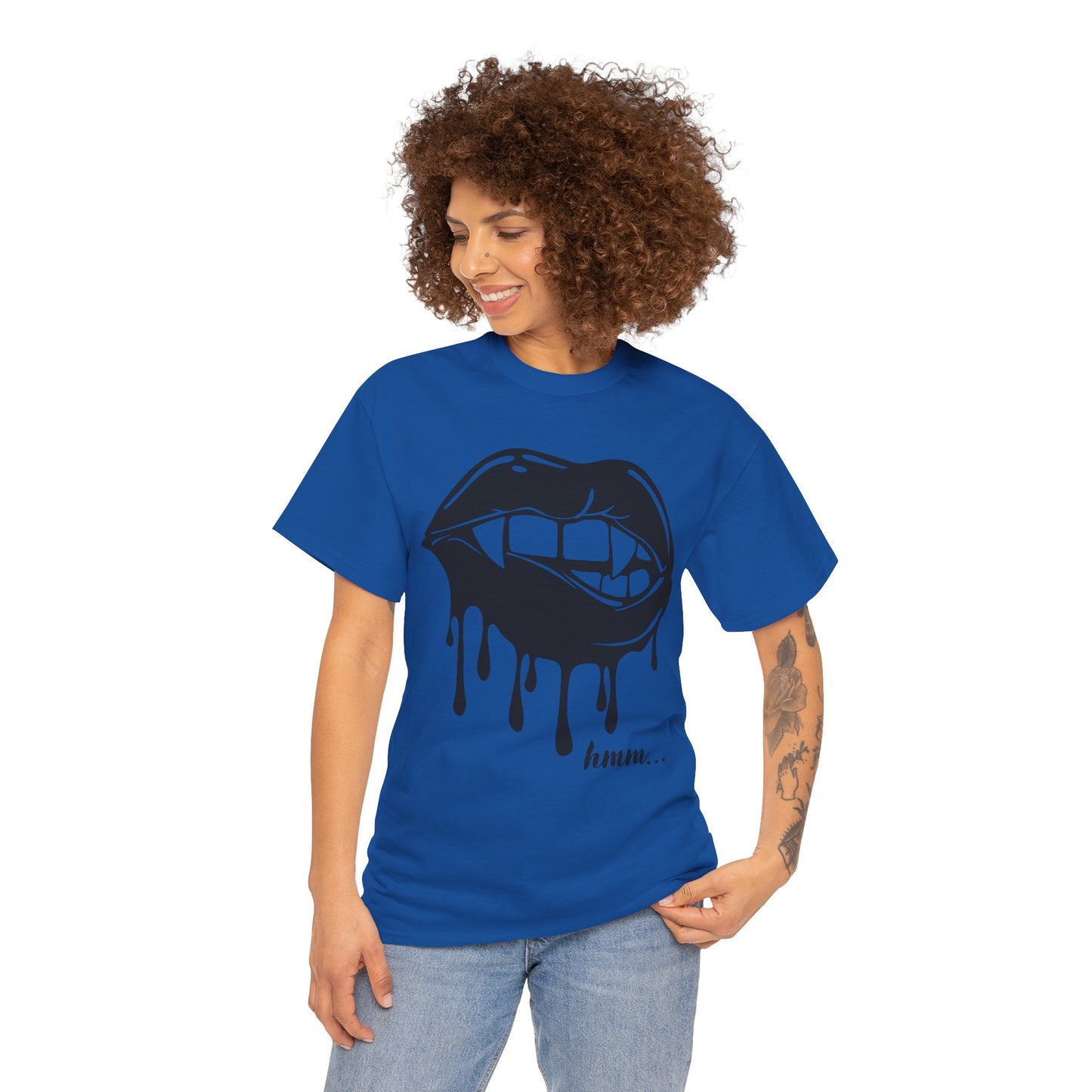 Edgy Graphic Tee - Dripping Lips Design - Unisex Heavy Cotton Tee
