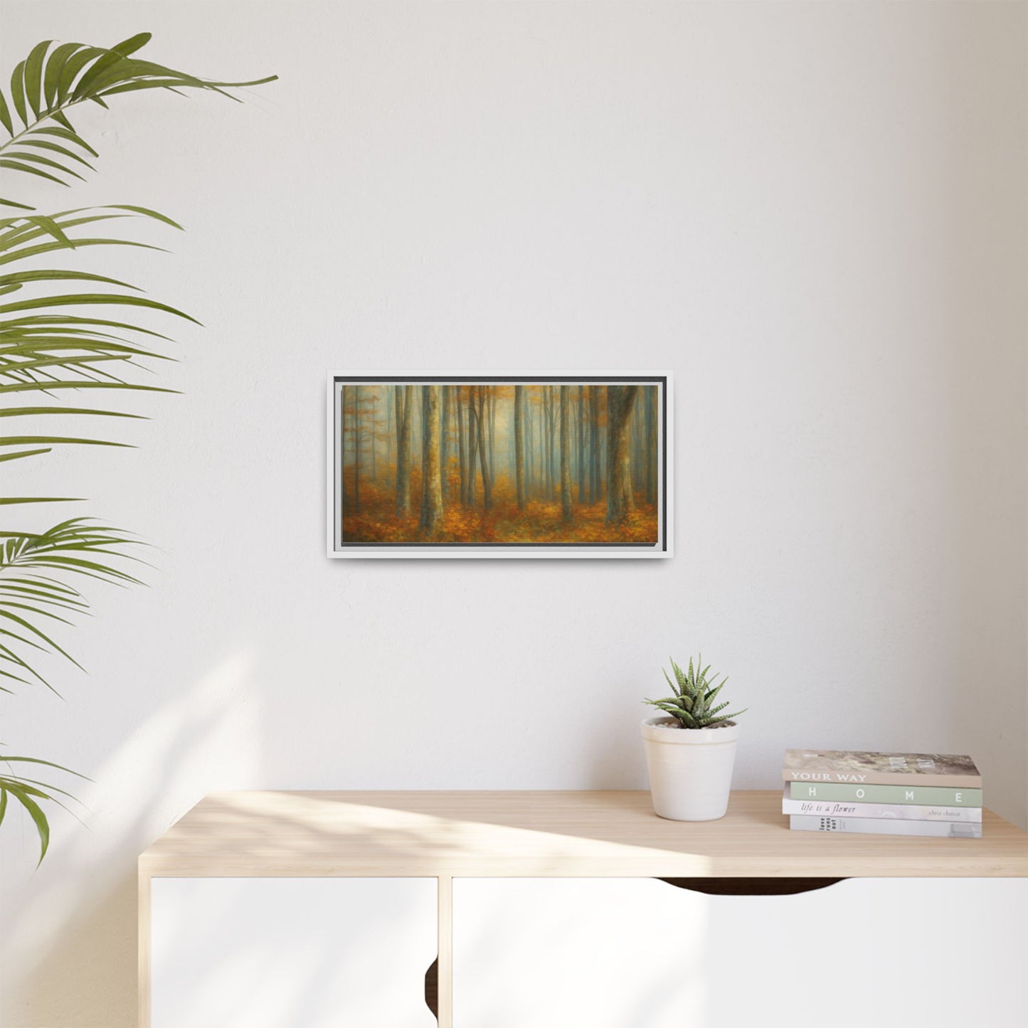 Autumn Forest Canvas Art, Framed Wall Decor, Rustic Home Decor, Nature Artwork, Gift for Nature Lovers - TRV