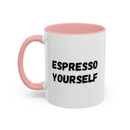 Espresso Yourself Coffee Mug - Fun Black Accented Mug for Coffee Lovers, Great Gift for Birthdays, Christmas, and Housewarming