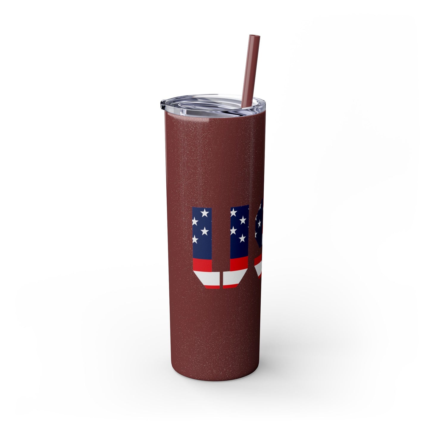 Skinny Tumbler — USA Flag 20oz Straw Tumbler (Patriotic Travel Cup)