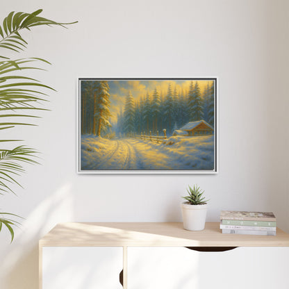 Wall Art Print, Winter Cabin Decor, Nature Scene, Holiday Gift, Cabin Vibes, Christmas Decoration, Matte Canvas, Framed - TRV