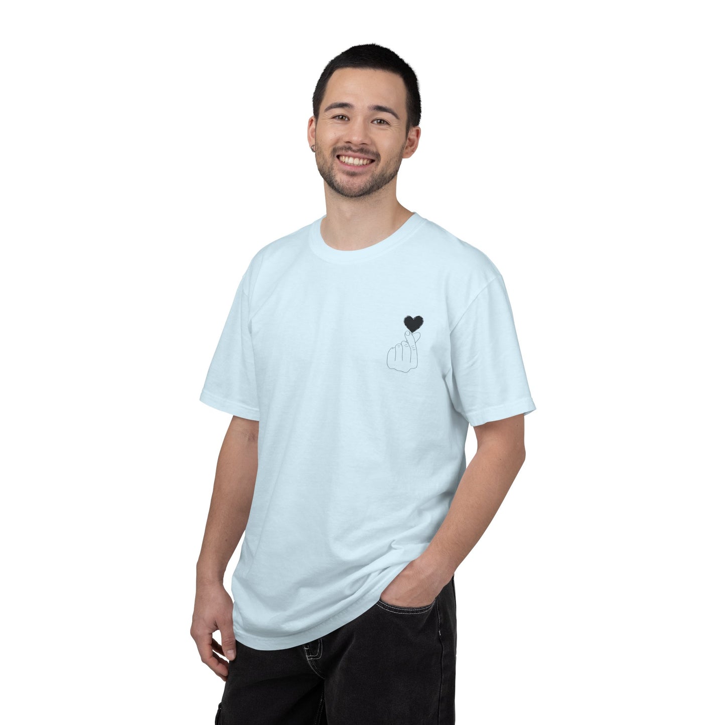 Unisex Garment-Dyed T-Shirt with Heart Design | Casual Trendy Wear for All Occasions