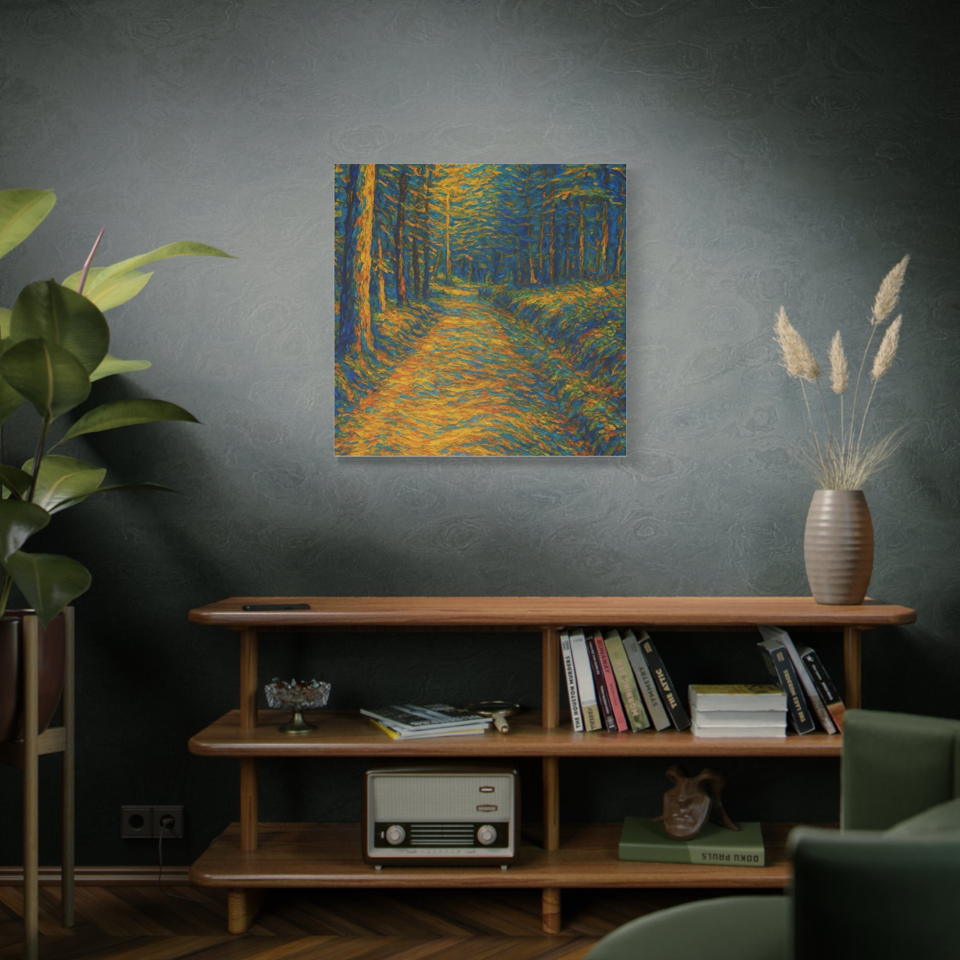 Van Gogh Style Forest Canvas Art | Nature Wall Decor, Home Office Accent, Gift for Nature Lovers, Gallery Wrapped, Living Room Wall Art - TRV