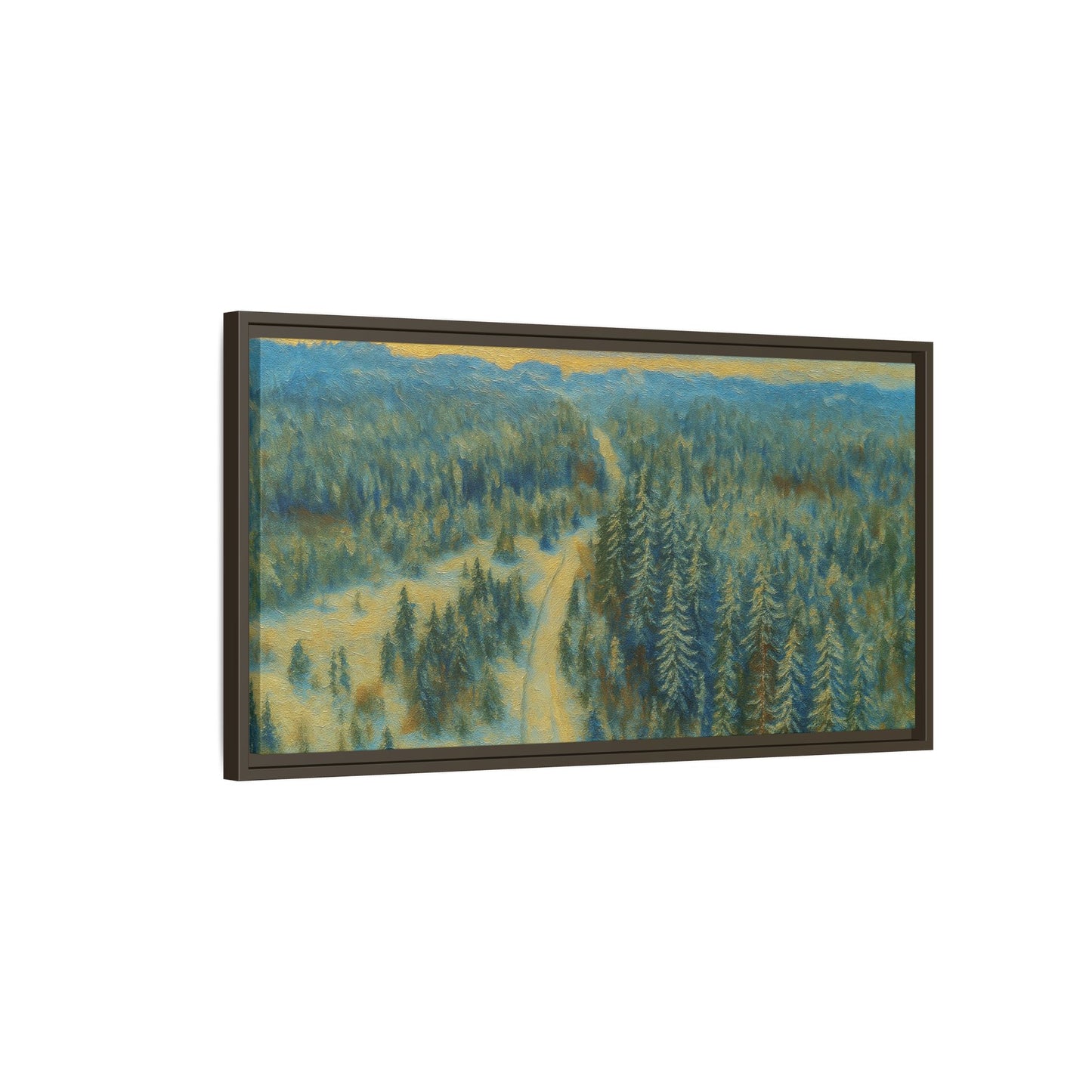 Framed Matte Canvas Art Print, Tranquil Forest Landscape, Home Decor for Nature Lovers, Wall Art for Living Room, Gift for Art Enthusiasts - TRV