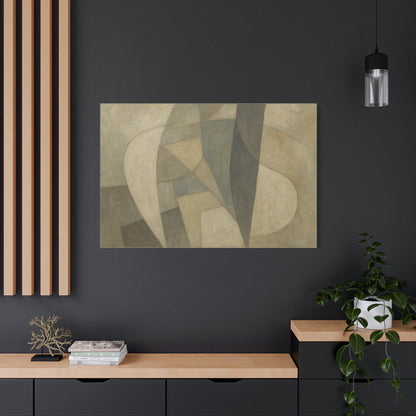 Abstract Neutral Geometric Shapes Matte Canvas - TRV