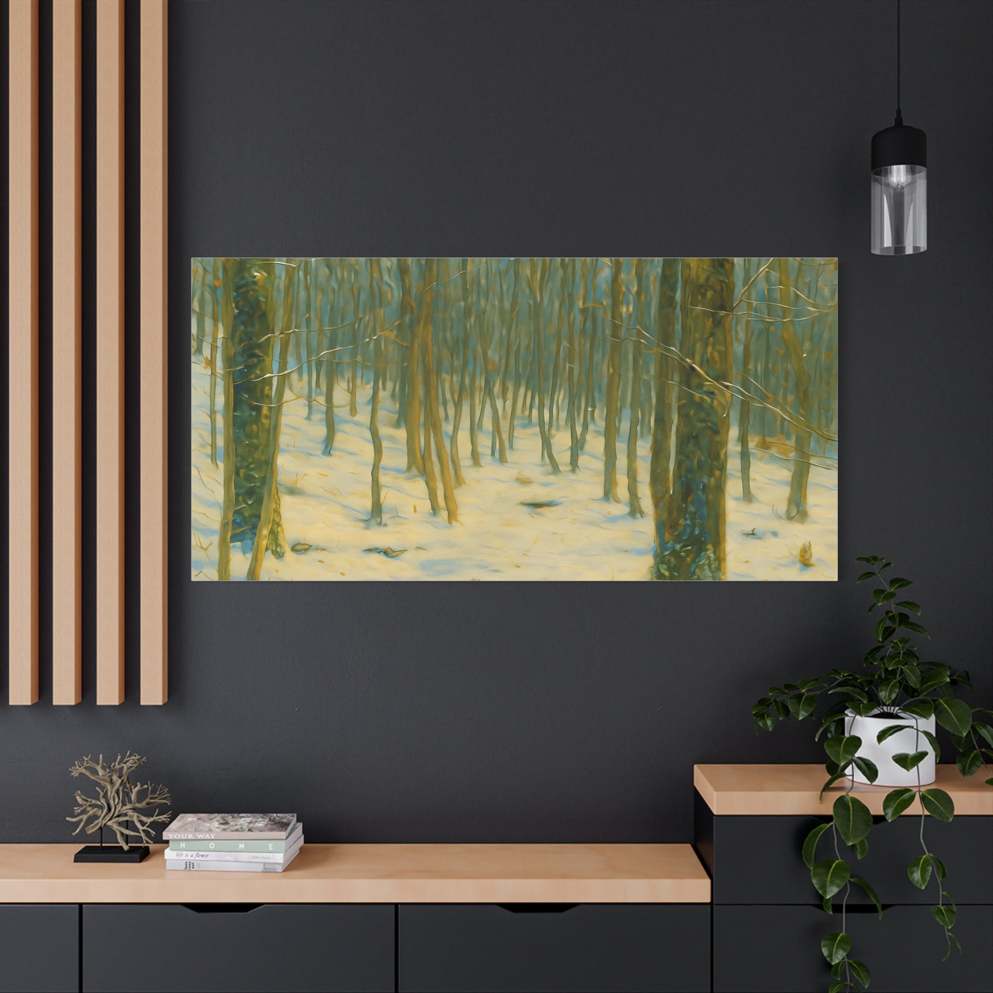Winter Forest Matte Canvas Art Print, Nature Decor, Stretched Wall Art, Home Decor, Rustic Cabin Decoration, Gift for Nature Lovers - TRV