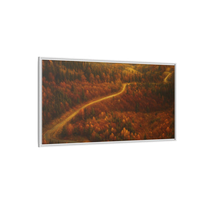 Autumn Landscape Framed Canvas Art, Cozy Home Decor, Warm Fall Vibes, Gift for Nature Lovers, Perfect for Thanksgiving - TRV