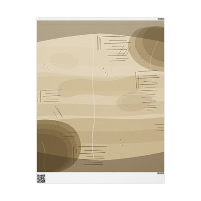Neutral Abstract Wrapping Paper Roll — Beige Geometric Gift Wrap