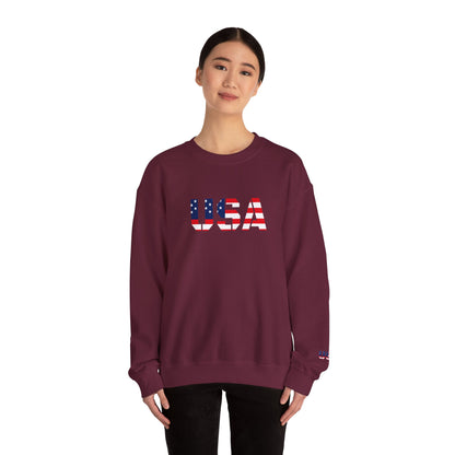 USA Flag Unisex Crewneck Sweatshirt, Cozy Apparel, Casual Wear, Independence Day Gift, Americana Style