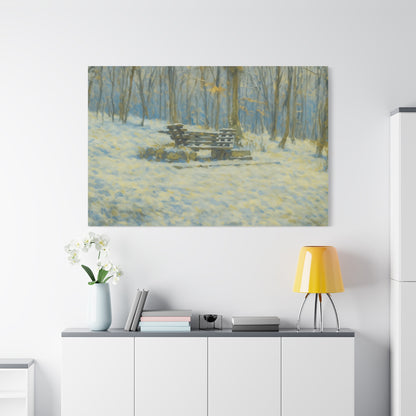 Winter Serenity Canvas Wall Art, Cozy Living Room Decor, Nature Landscape Print, Gift for Art Lovers, Home Decor, Seasonal Artwork - TRV