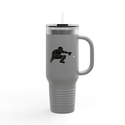 Insulated Travel Mug | Baseball Catcher Themed Travel Tumbler for Active Lifestyles, Coffee Mug, Road Trip Cup, Gym Hydration, Gift for Athletes - TRV