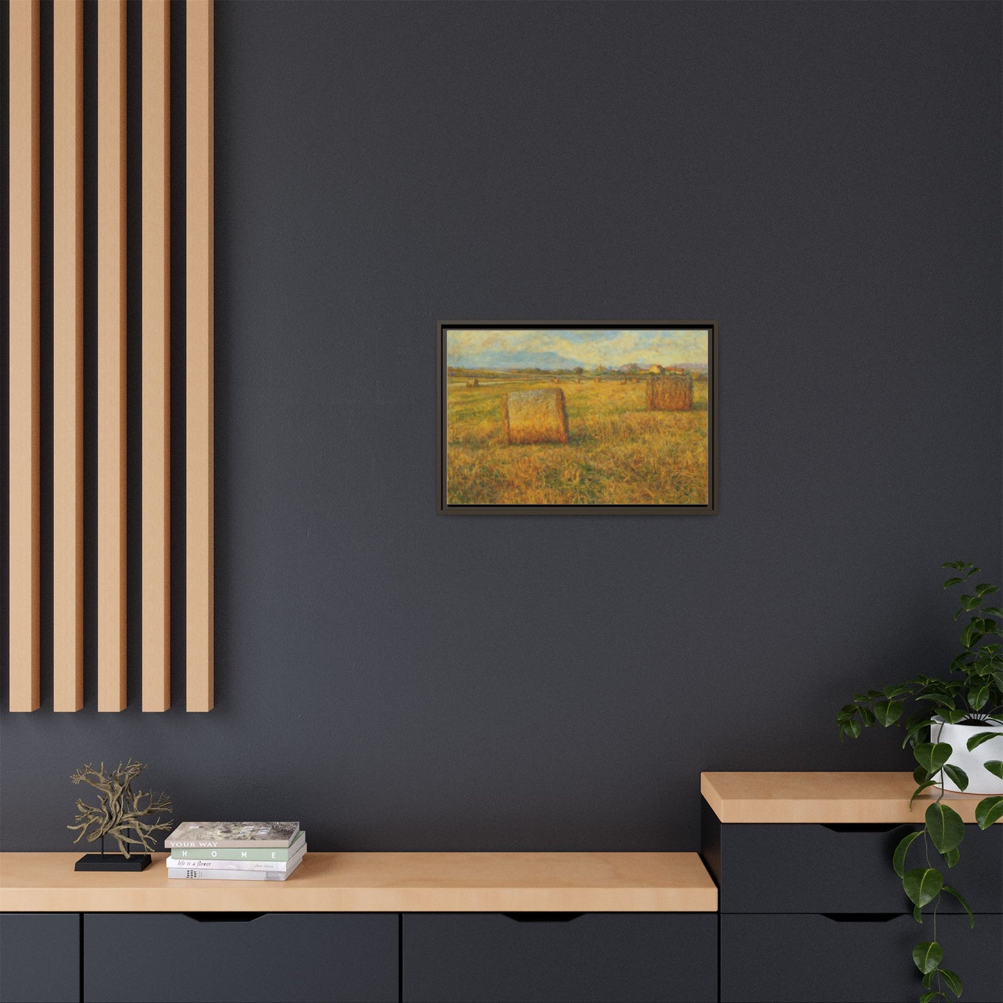 Framed Matte Canvas Wall Art - Rustic Farm Landscape, Country Decor, Home Gallery, Gift for Nature Lovers, Housewarming Decor - TRV