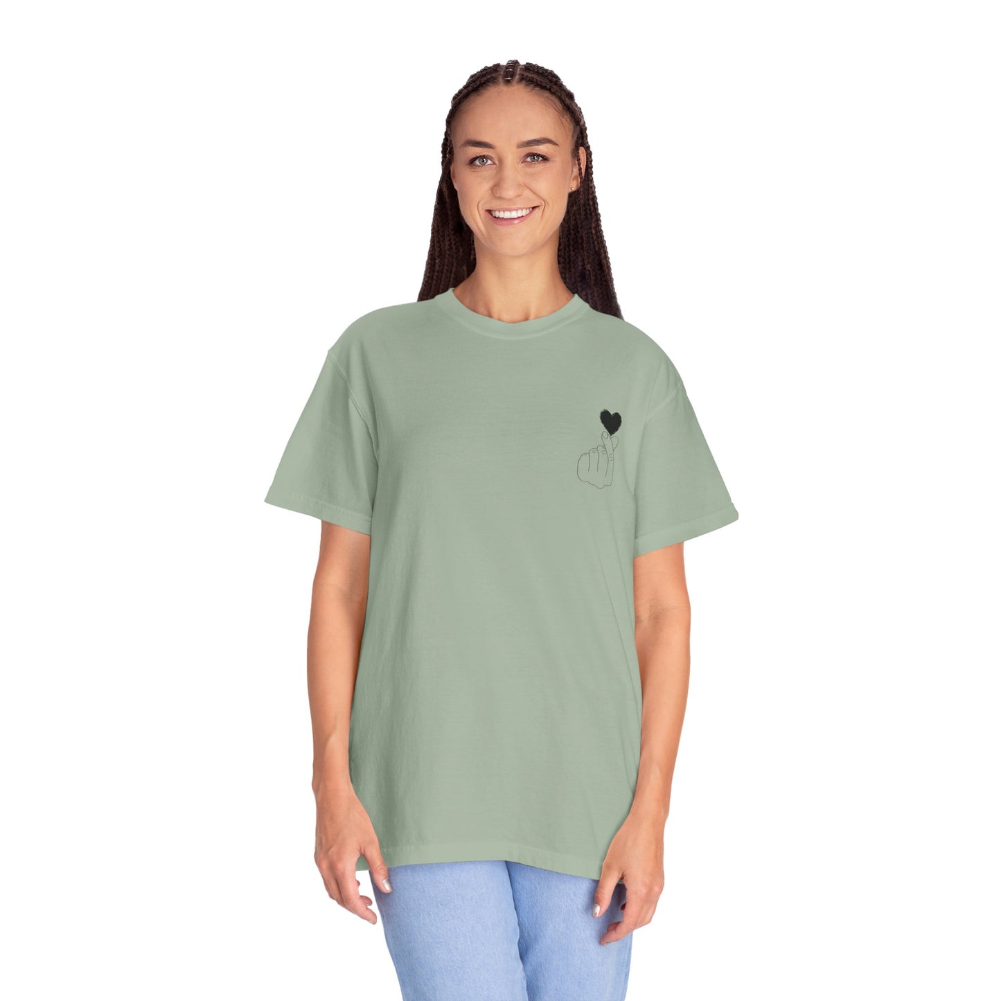 Unisex Garment-Dyed T-Shirt with Heart Design | Casual Trendy Wear for All Occasions