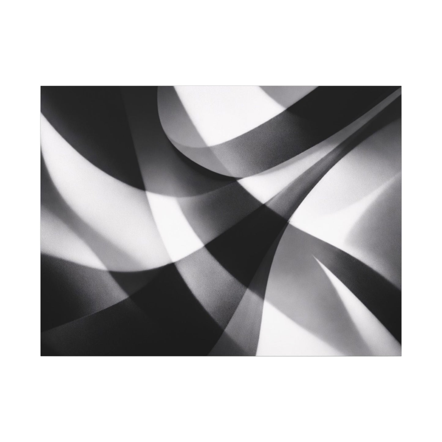 Abstract Black and White Swirl Matte Canvas