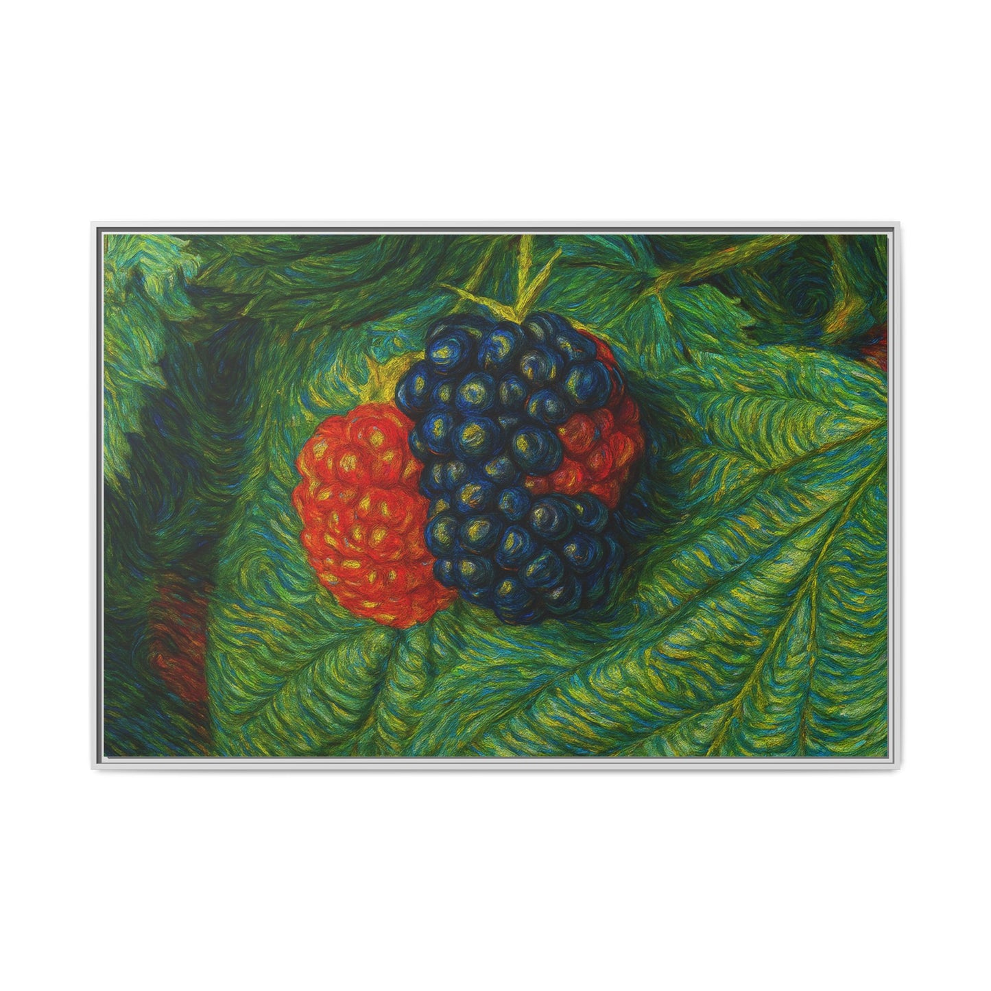 Van Gogh Style Blackberry Canvas Art, Framed Wall Decor, Botanical Print, Summer Home Decor, Gift for Garden Lovers - TRV